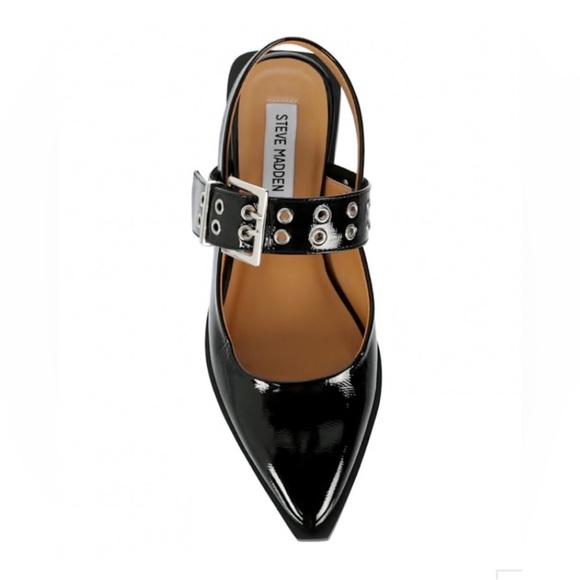 Steve Madden Shoes - Steve Madden Black Womens Karson Slingback Flat‎ with Buckle